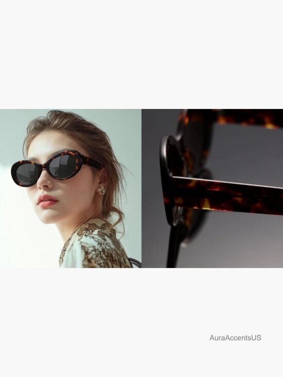 Vintage Oval Polarized Sunglasses UV400 Protection Lightweight Acetate Shades main image 6
